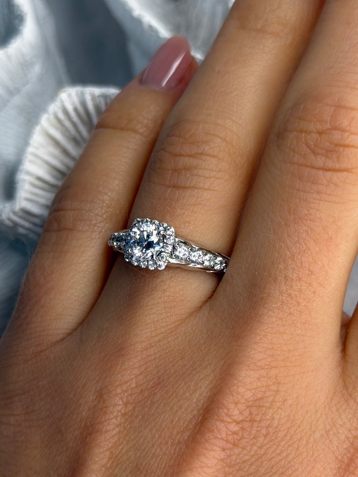GOC 925 Sterling Silver Cz Ring Size 7