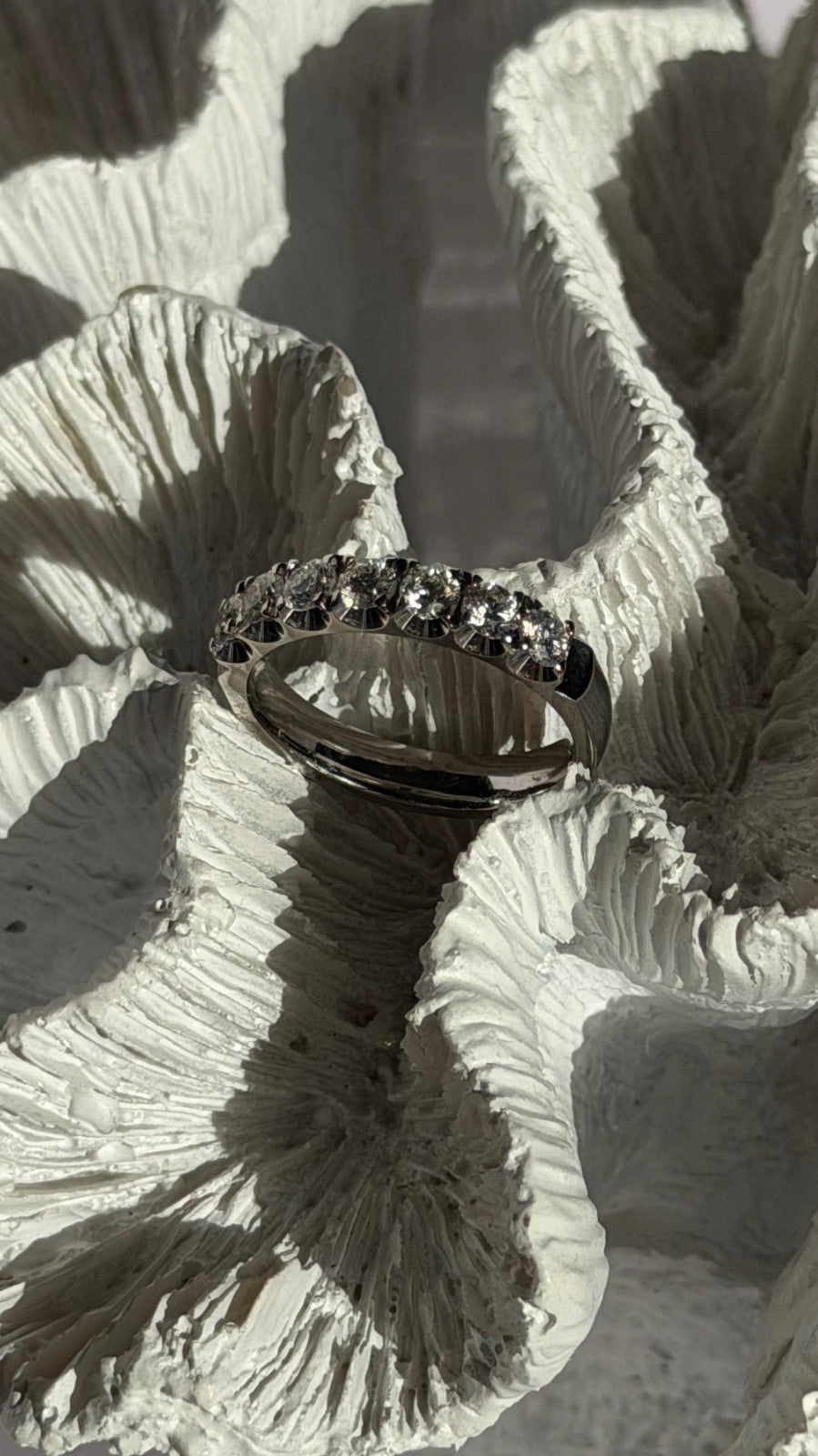 Custom 14K White Gold Diamond 0.85 ct Ring Size 8