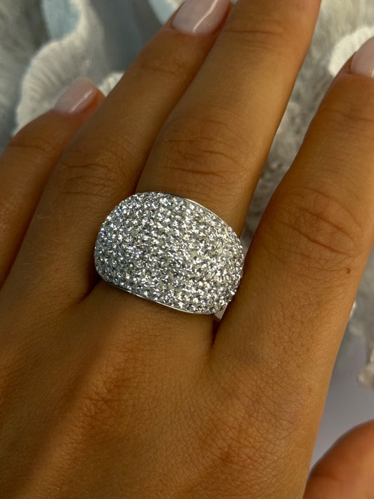 Beautiful 925 Sterling Silver CZ Ring Size 8