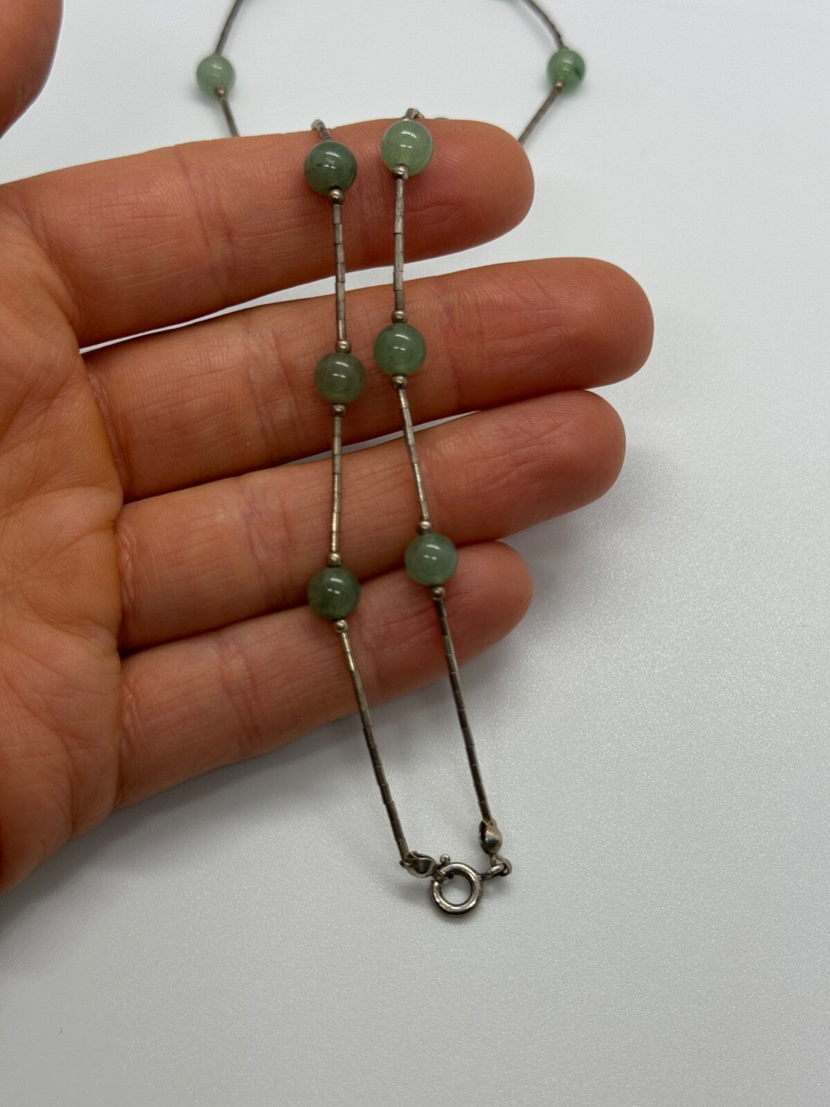 925 Sterling Silver Nephrite Necklace