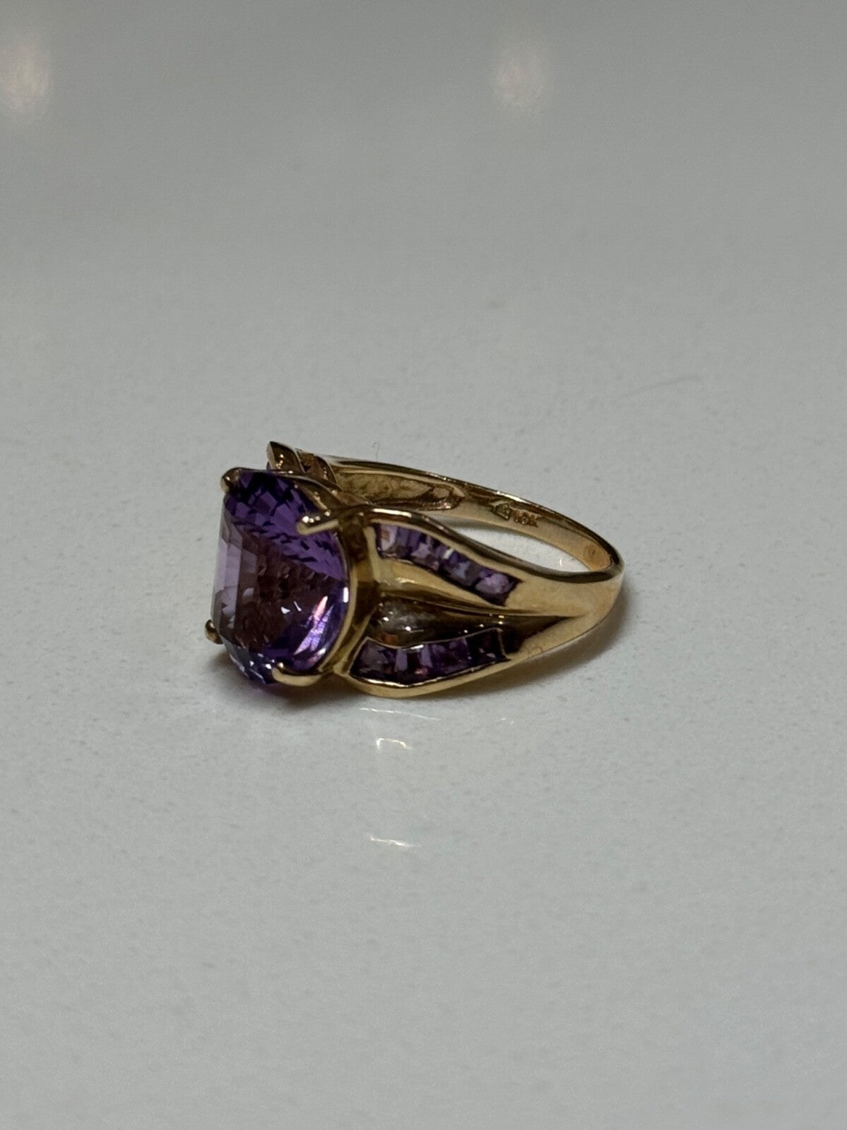 10K Yellow Gold Amethyst Ring Size 7