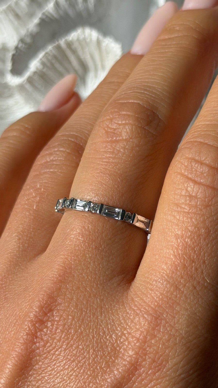 Platinum 950 Diamond 0.61 ct Ring Size 8