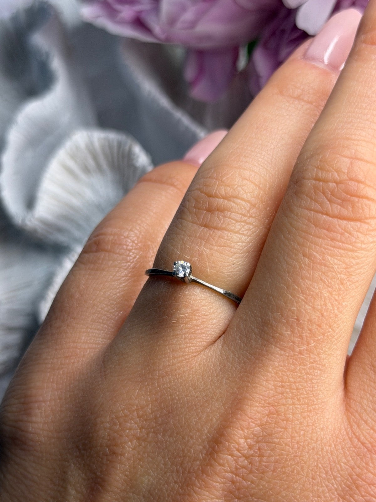 925 Sterling Silver Cz Ring Size 6.5