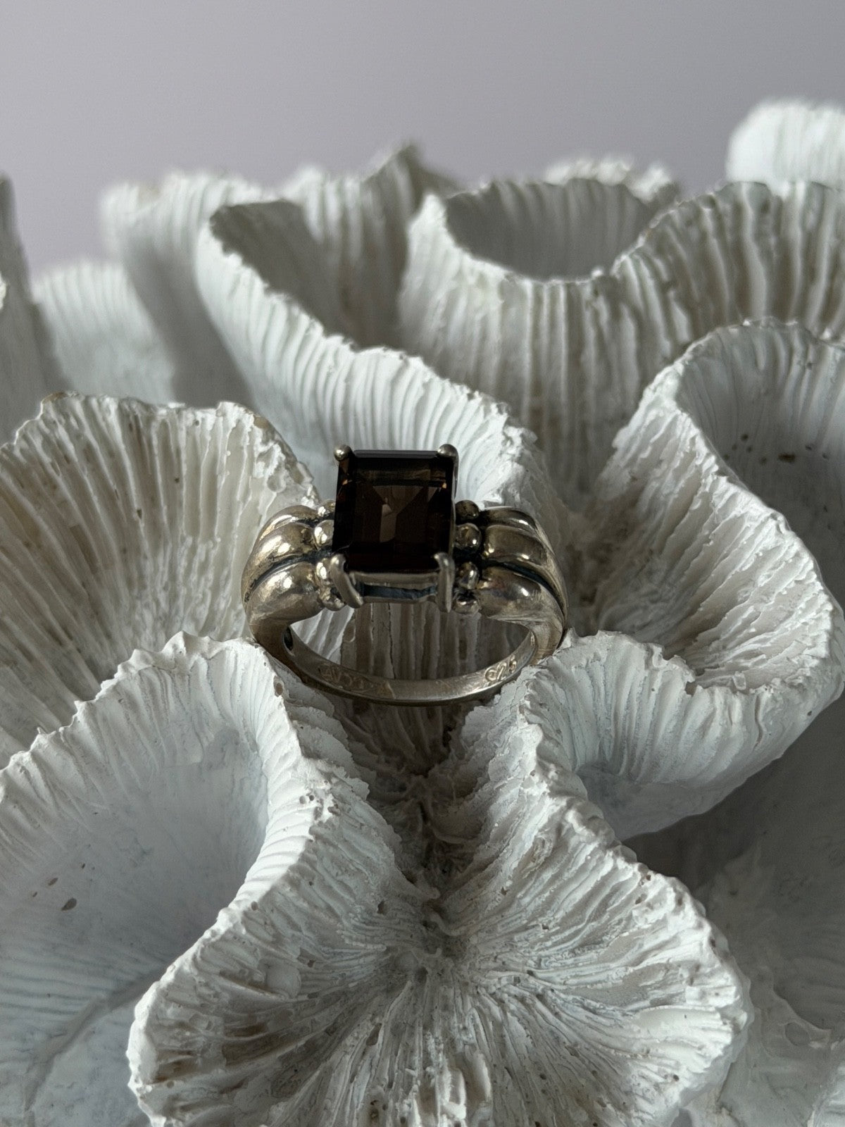 Avon 925 Sterling Silver Brown Tourmaline Ring Size 8