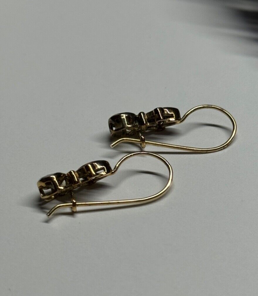 925 Sterling Silver Gold Plated CZ Earrings