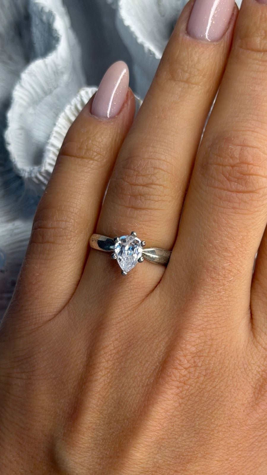 925 Sterling Silver Cz Ring Size 6.5