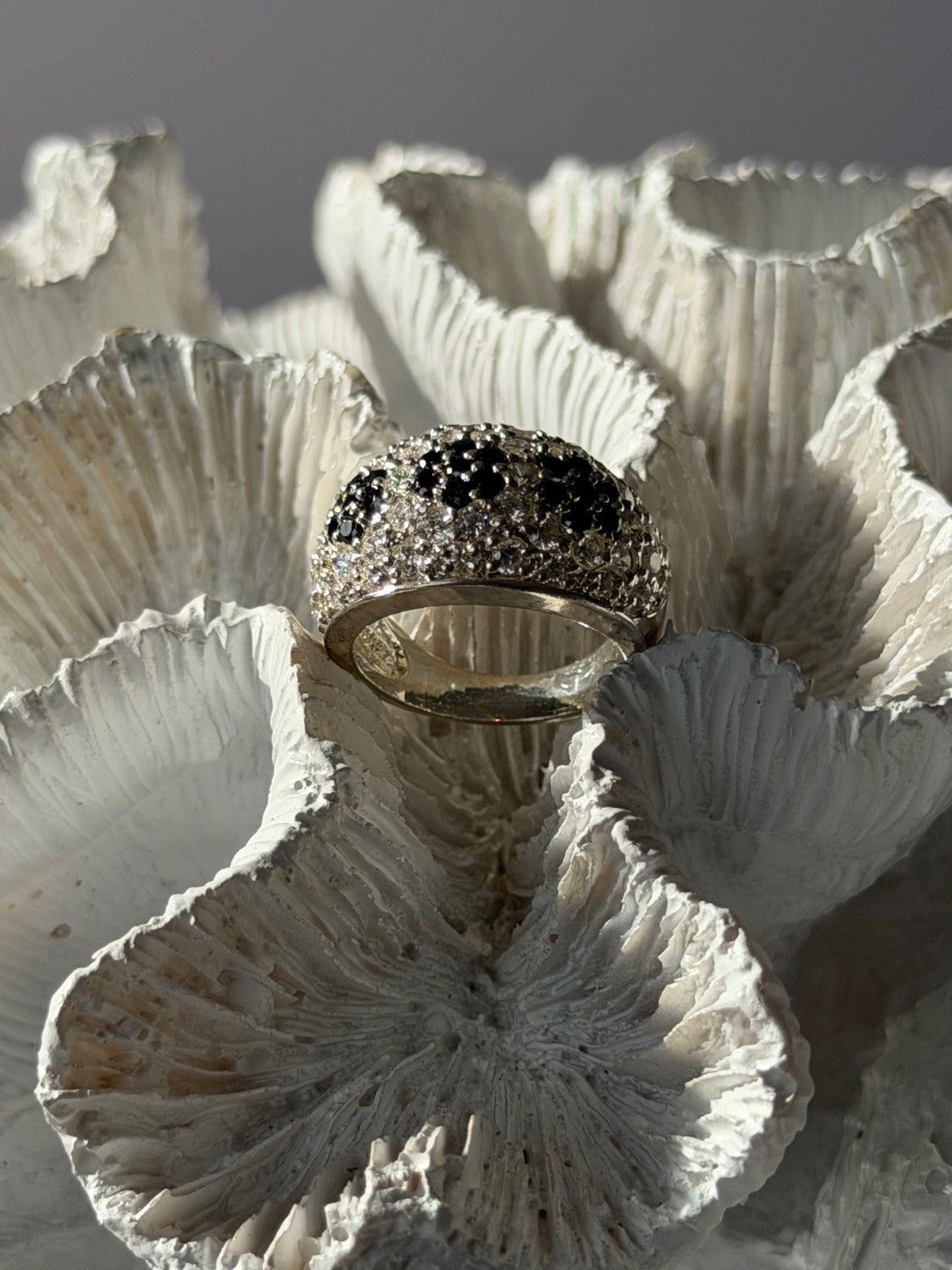 925 Sterling Silver Cz Flowers Ring Size 5