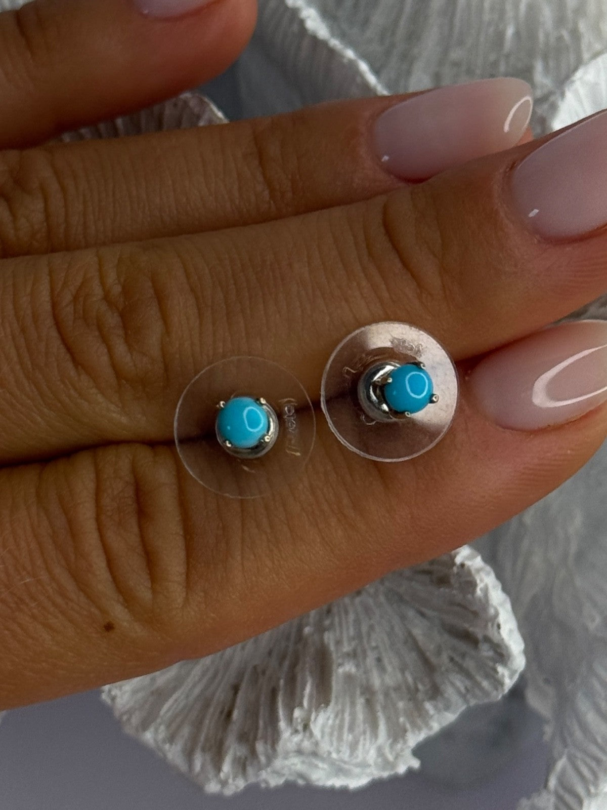 925 Sterling Silver Turquoise Stud Earrings