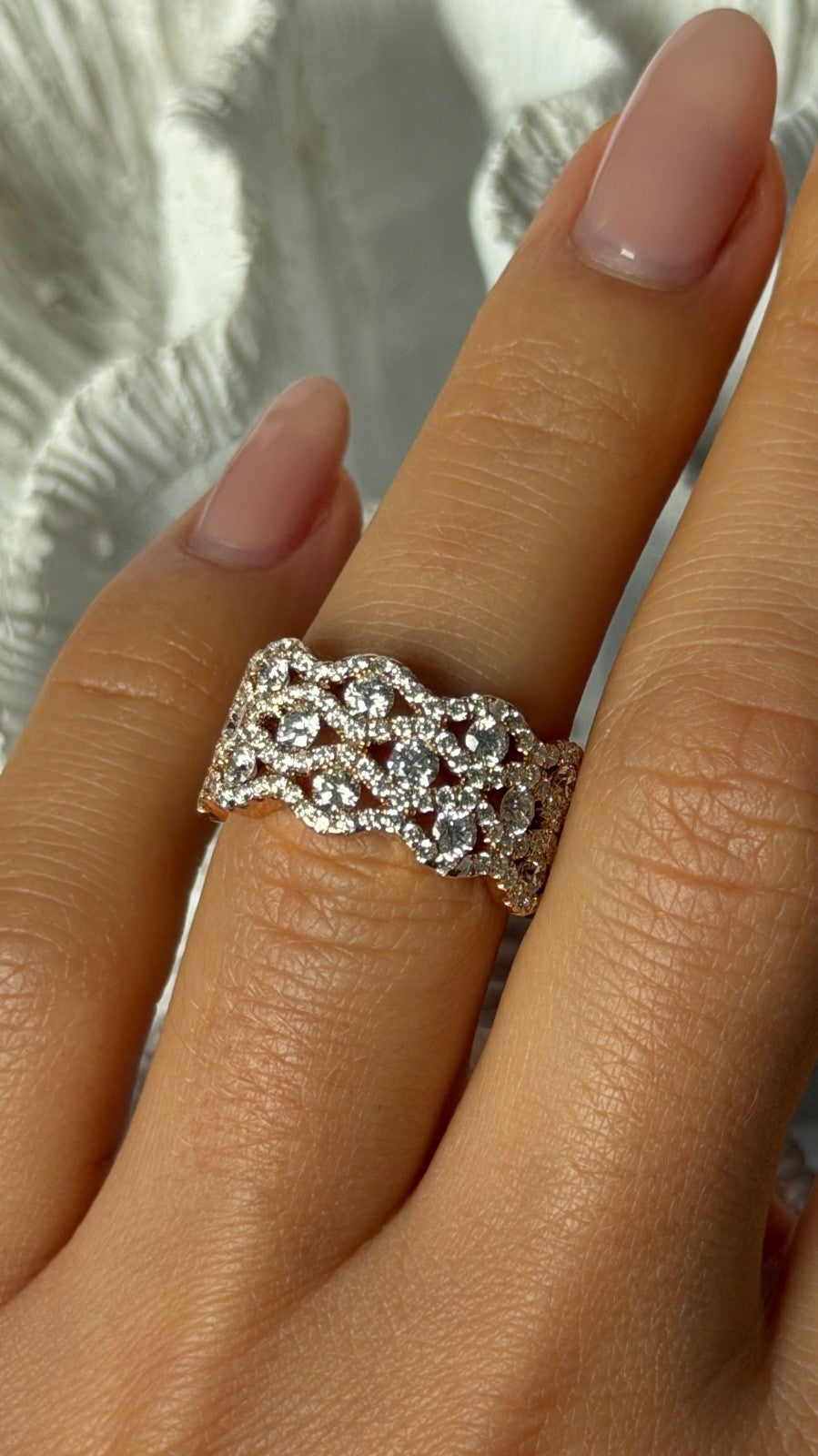 Cordova 750 18K Rose Gold Diamond 1.84 carats Ring Size 6.5