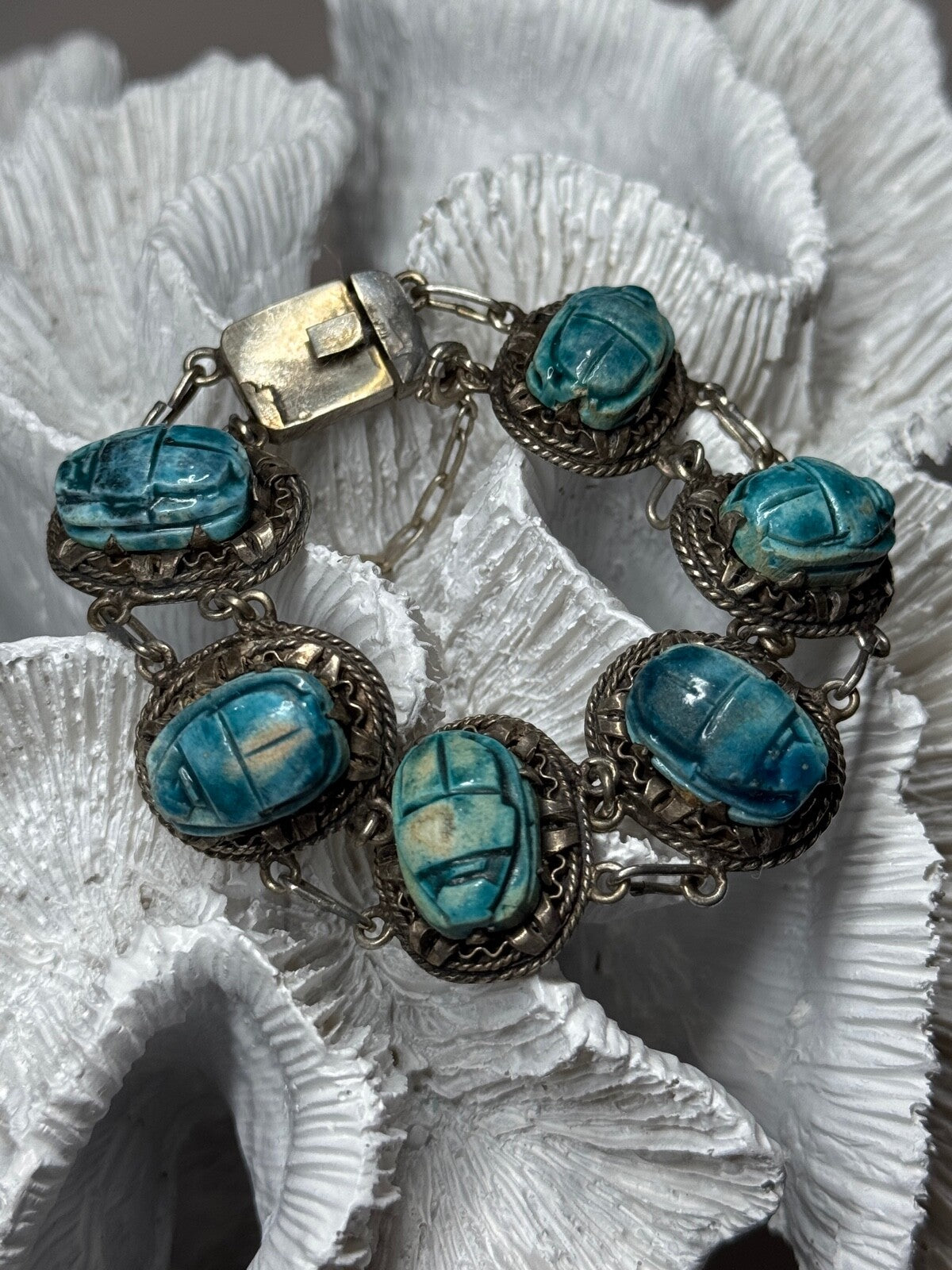 Vintage 925 Sterling Silver Turquoise Bracelet Length 7 Inch