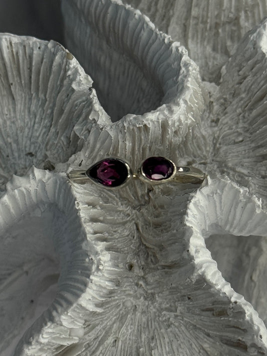 925 Sterling Silver Purple Tourmaline Ring Sizable