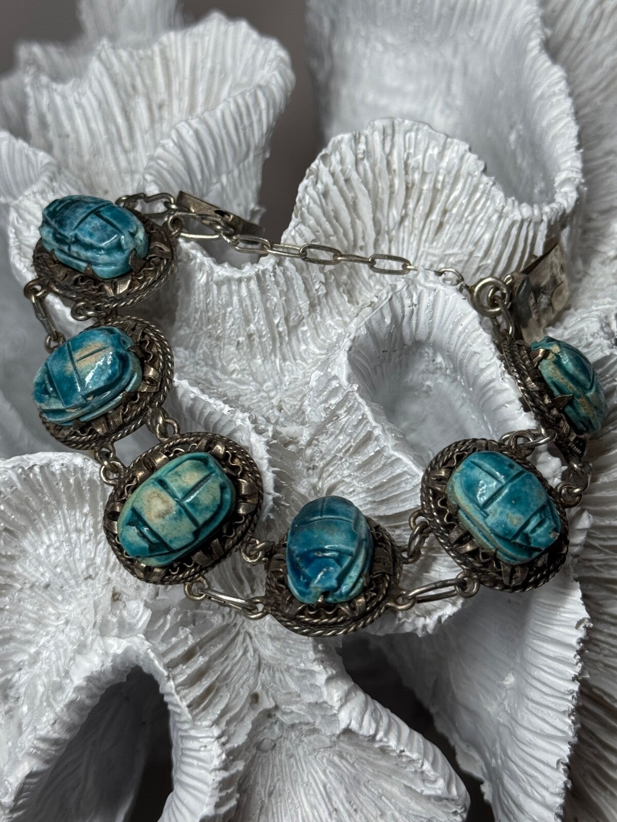 Vintage 925 Sterling Silver Turquoise Bracelet Length 7 Inch
