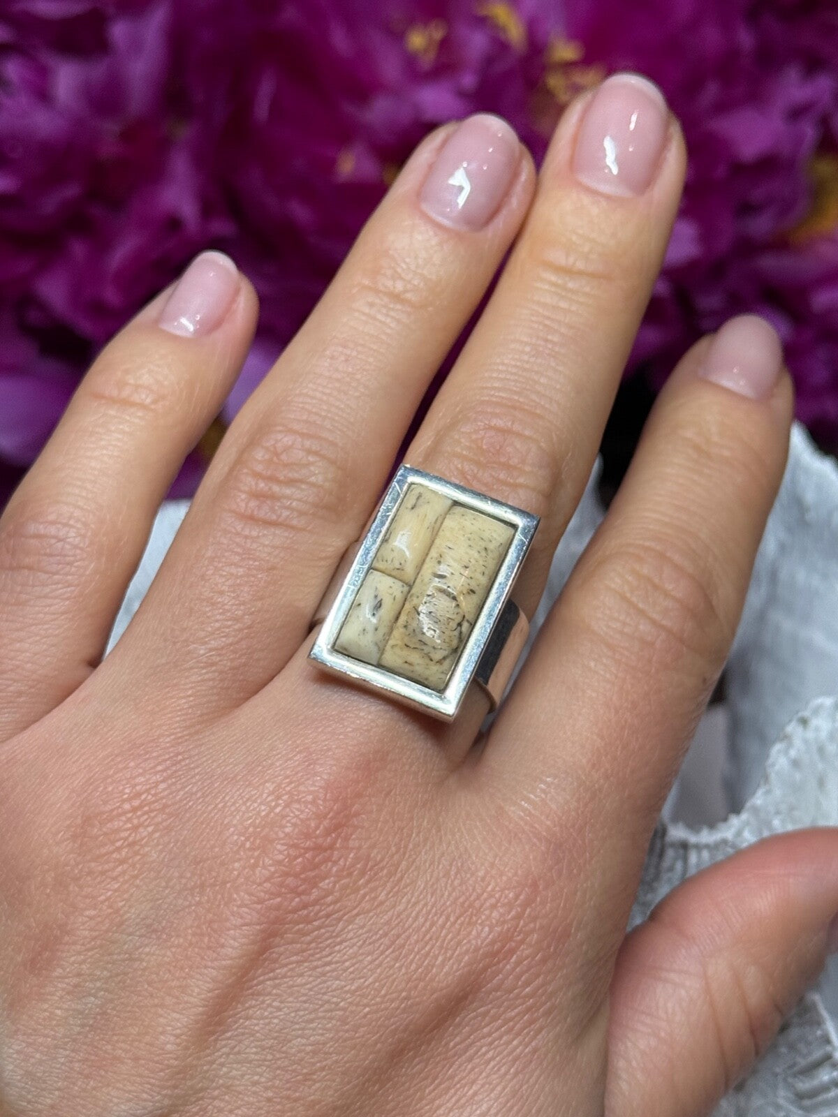 Vintage 925 Sterling Silver Yashma Versions Ring Size 7