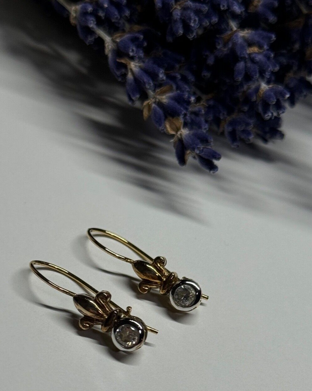 925 Sterling Silver Gold Plated CZ Earrings