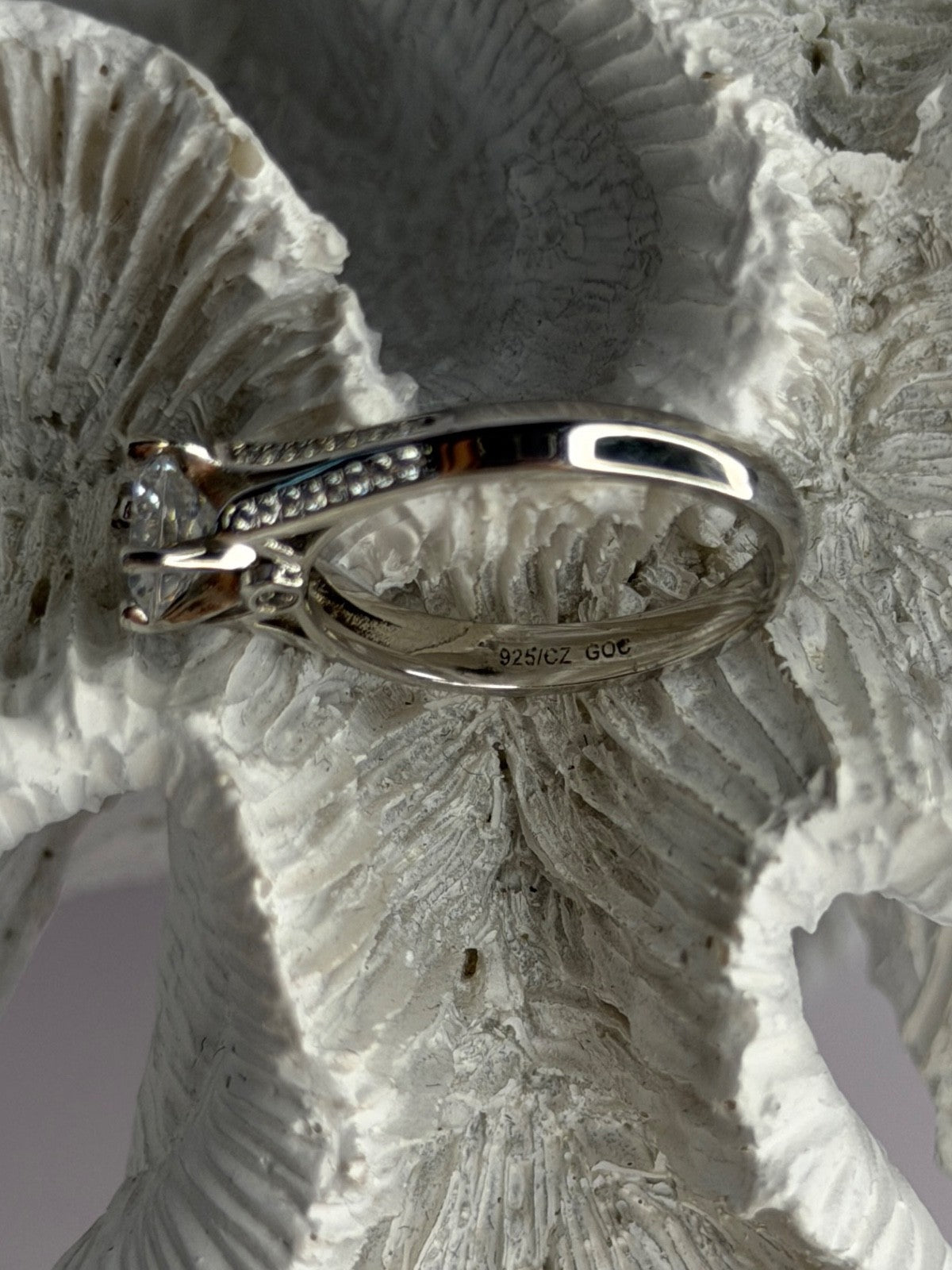 GOC 925 Sterling Silver Cz 1.15 ct Ring Size 7