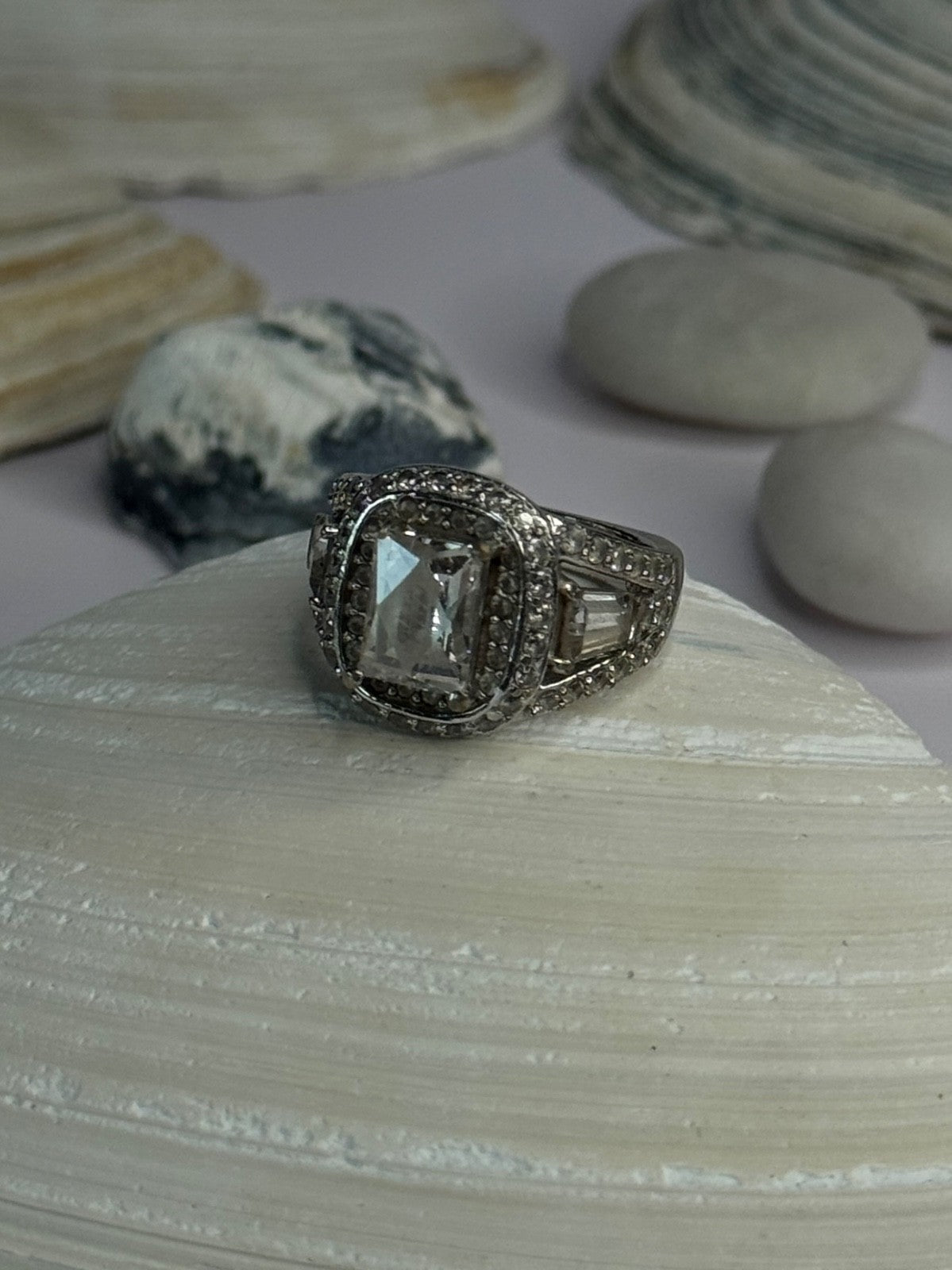 Tycoon 925 Sterling Silver Cz Ring Size 5