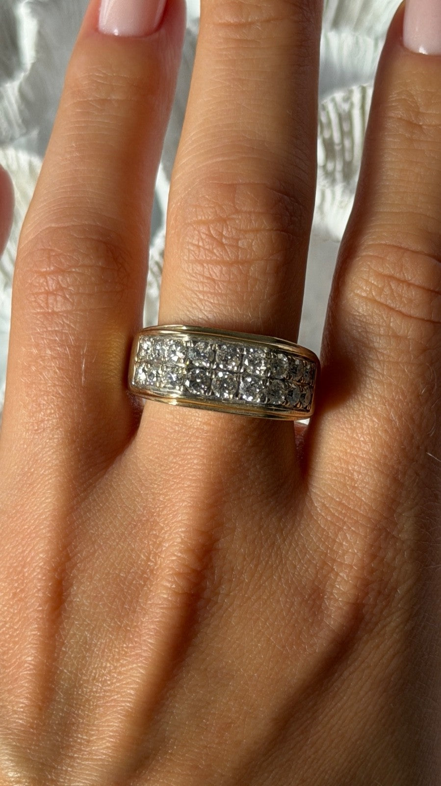 Men's 10K Yellow Gold Diamond 3 ct Ring Size 11.5