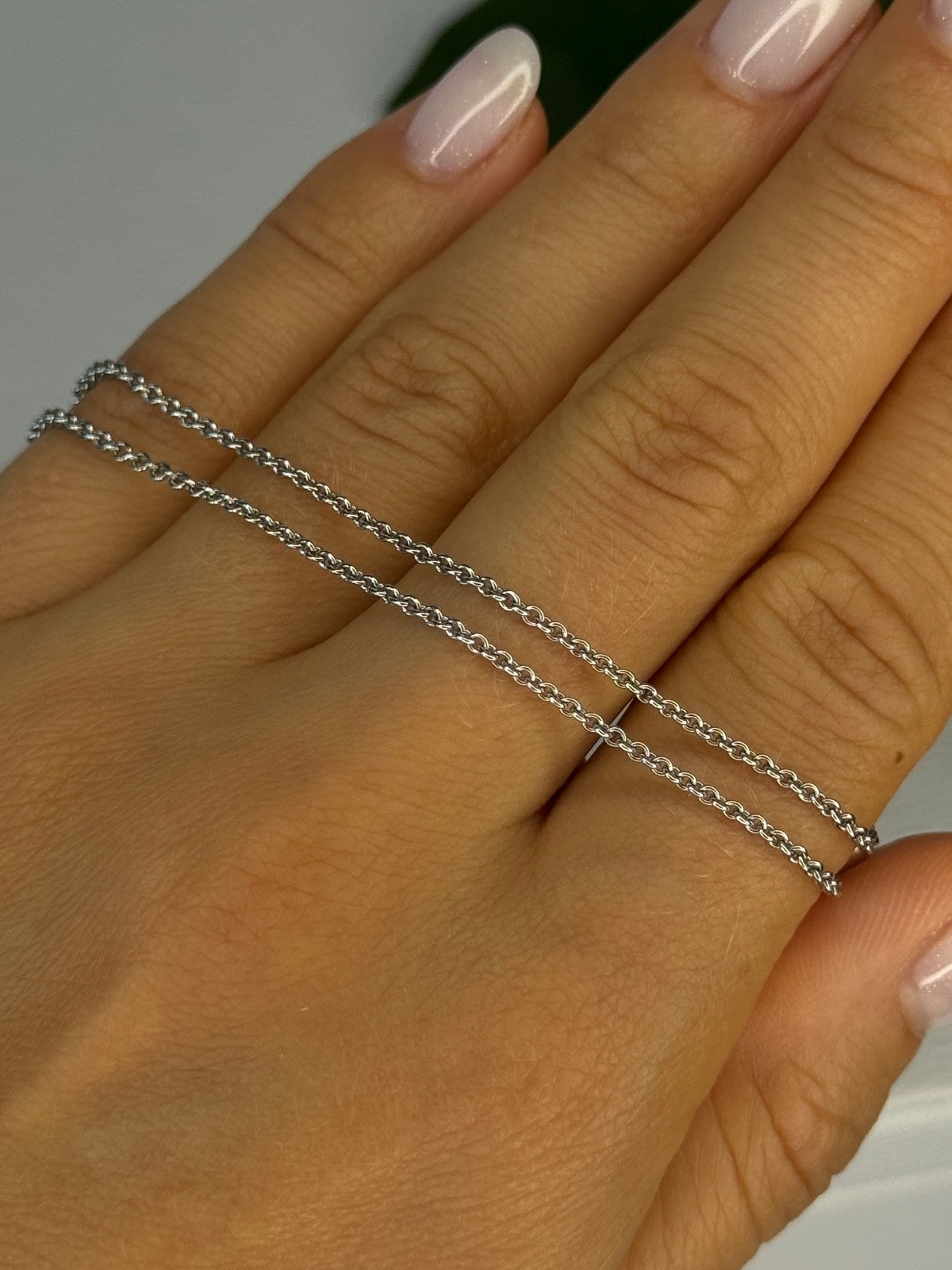 925 Sterling Silver Amethyst "Figure" Chain With Pendant Length 18 in