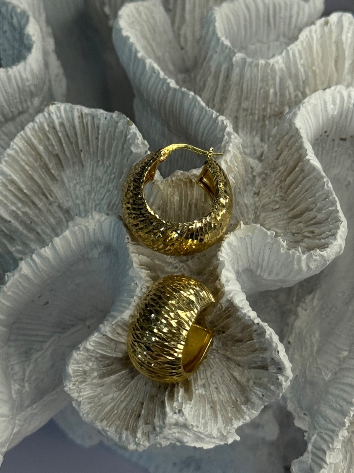 Aesthetic Italy 925 Sterling Silver Gold Plated Earrings Length 0.80 Inch