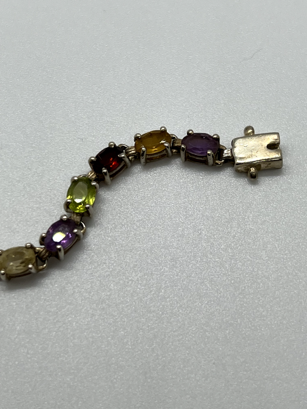 925 Sterling Silver Tourmalines Bracelet