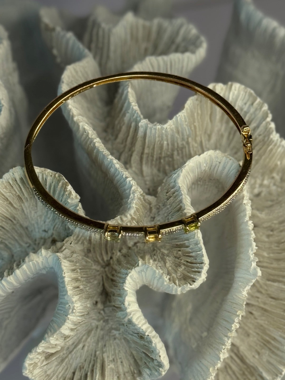 925 Sterling Silver Gold Plated Topaz Citrine Peridot Bracelet