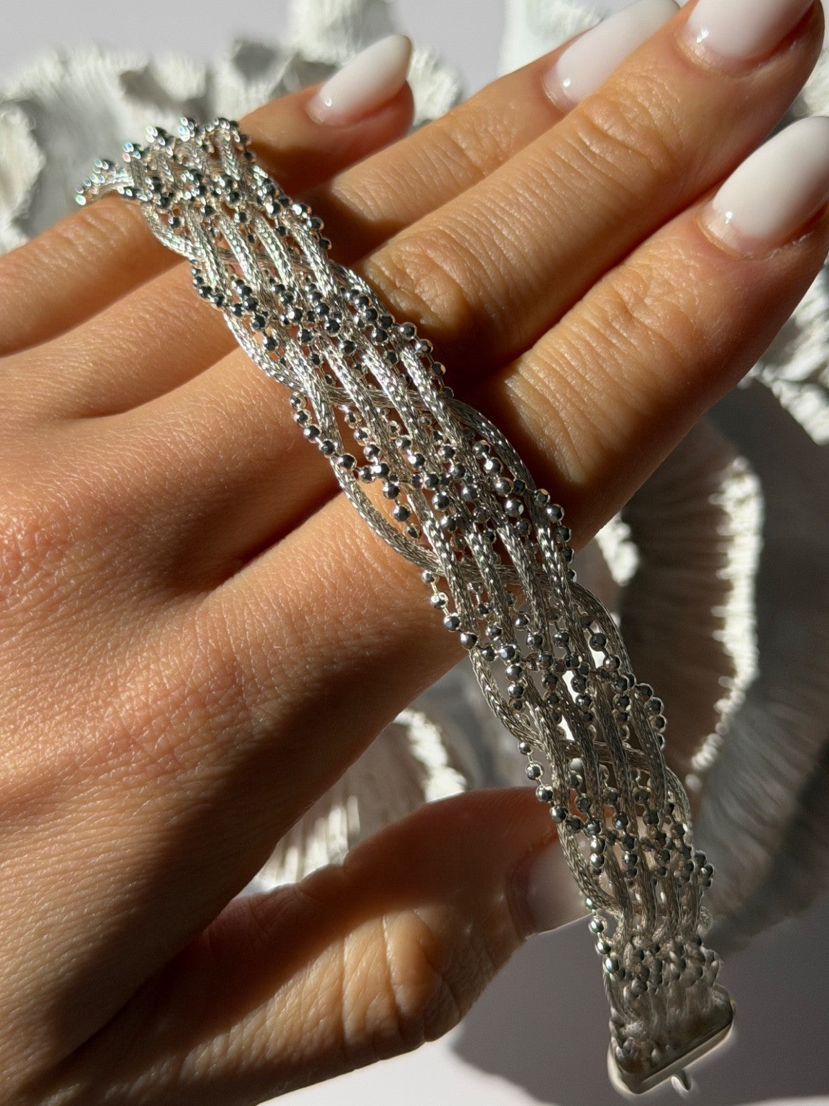 Elegant Italy 925 Sterling Silver Bracelet Size 8