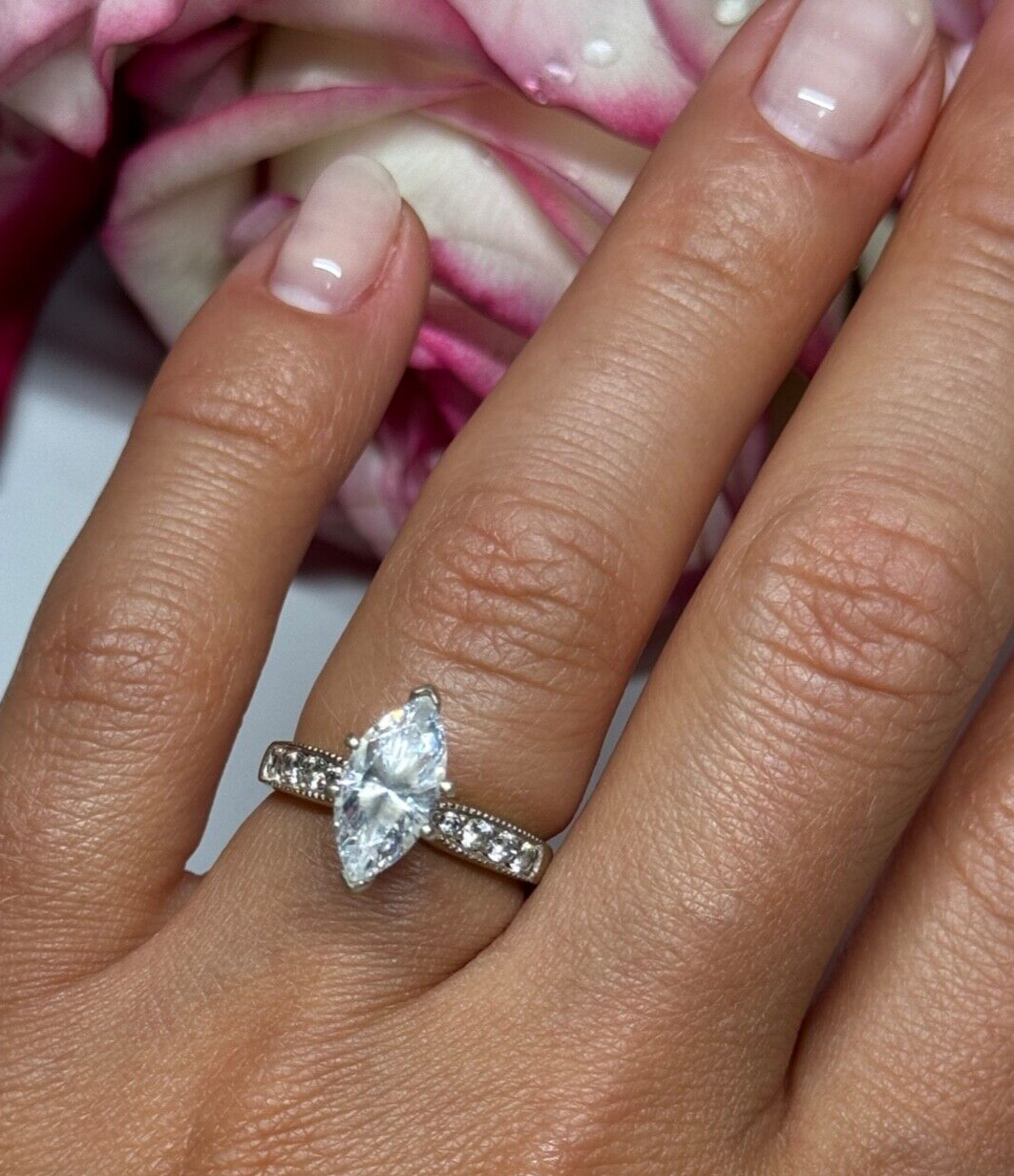 925 Sterling Silver CZ Ring Size 5.5