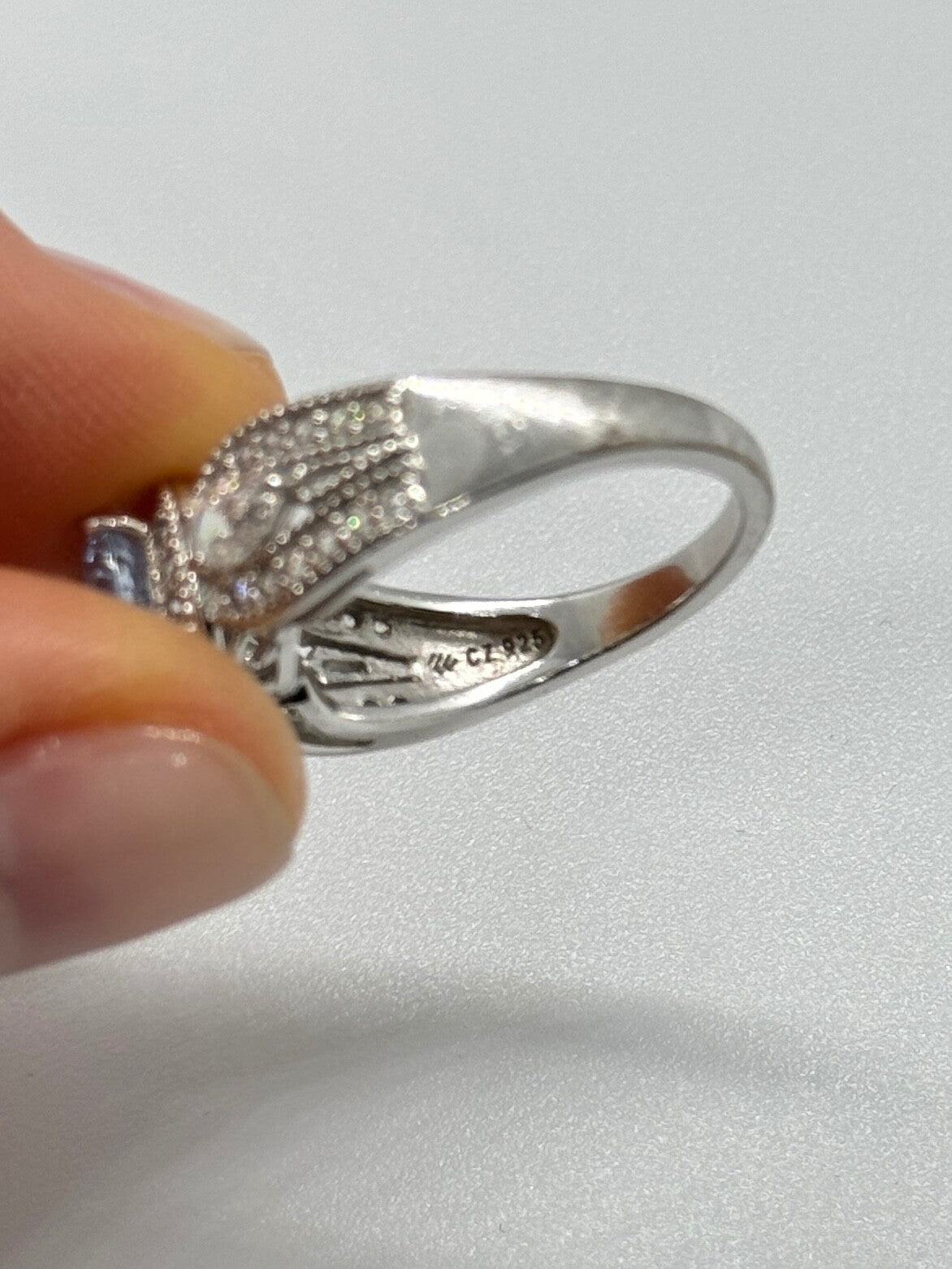 925 Sterling Silver CZ Ring Size 6.5