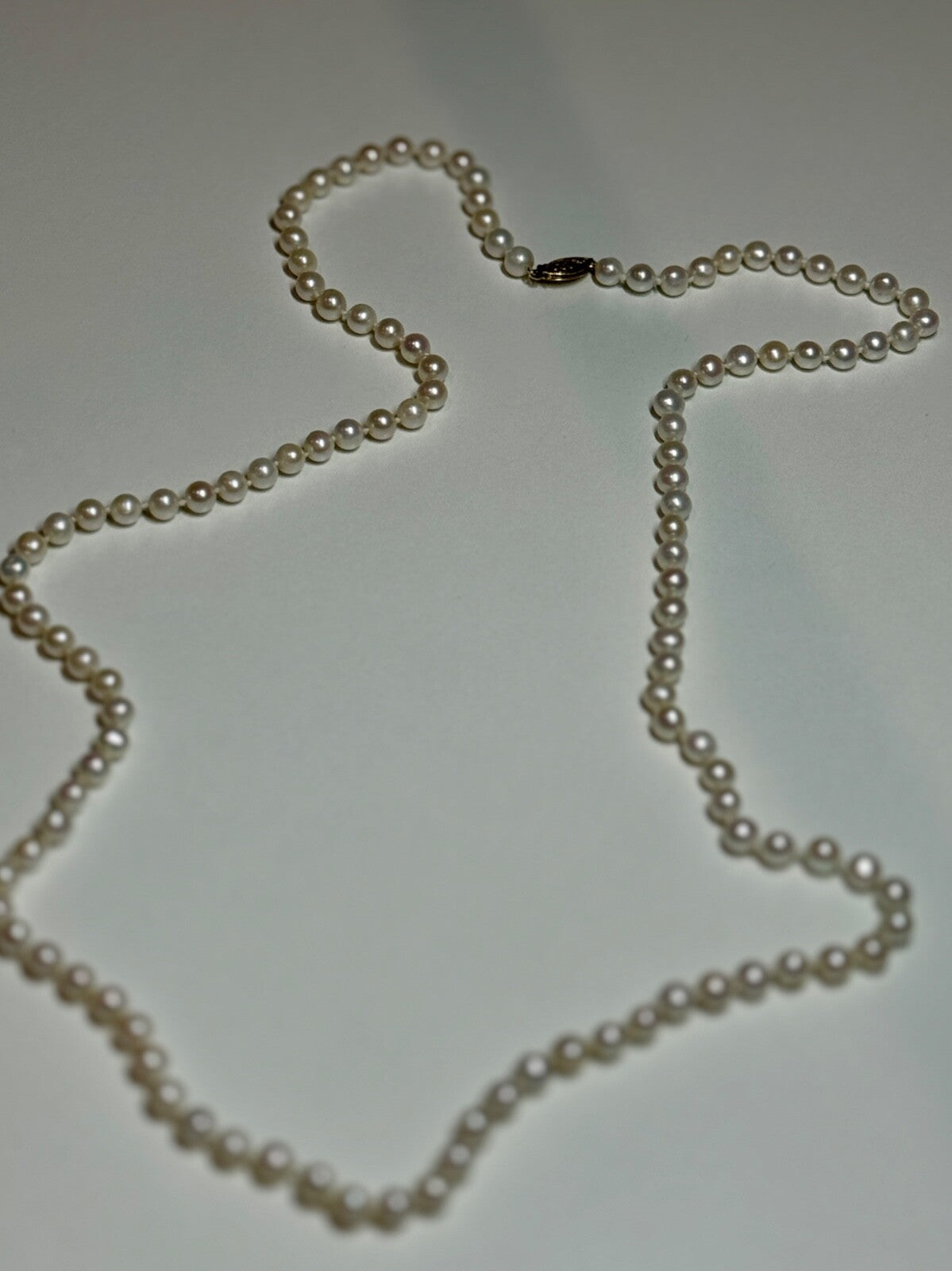 14K Yellow Gold Freshwater Pearl Necklace Length 30 Inch