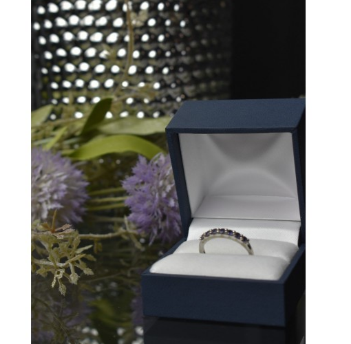 925 Sterling Silver Iolite Ring Size 7