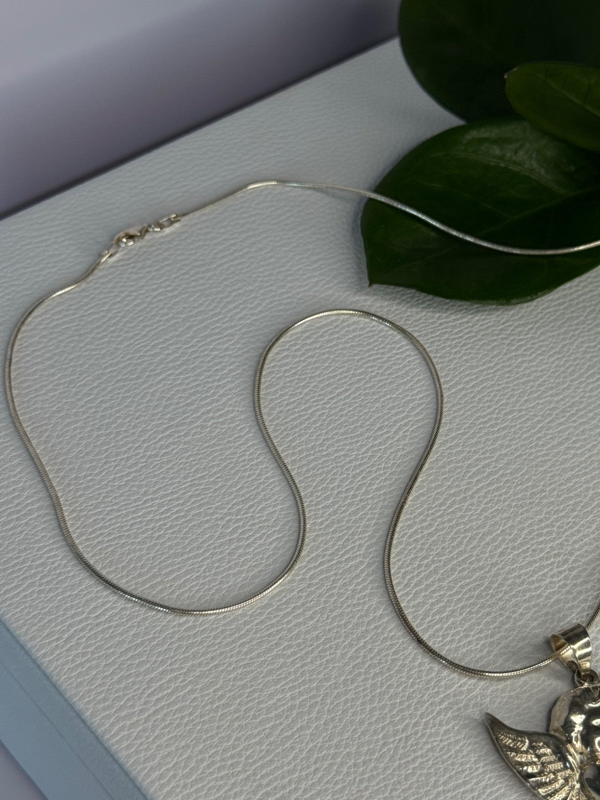 925 Sterling Silver Cupid Necklace Length 24 in