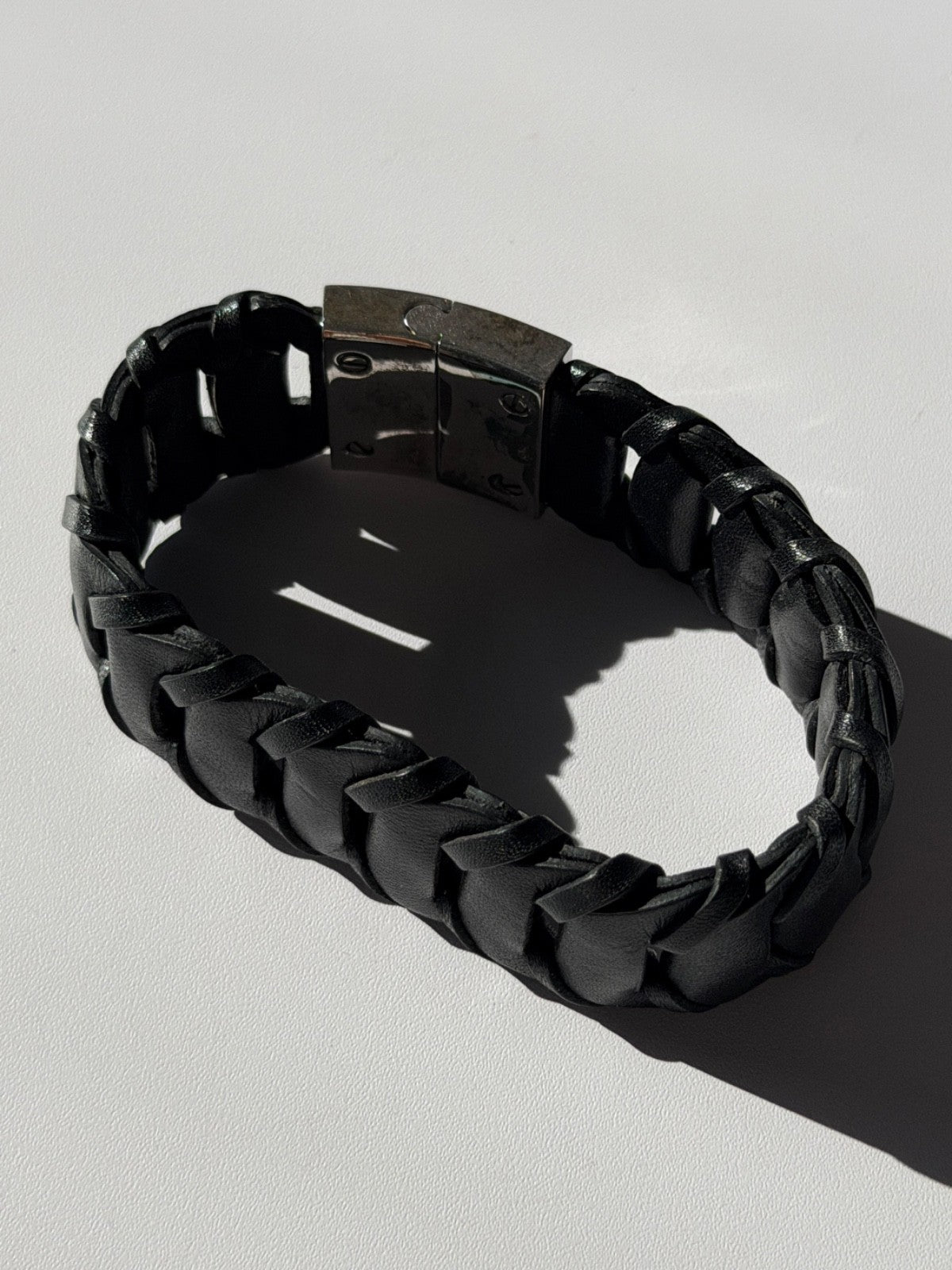 Emporio Armani Leather & 925 Sterling Silver Bracelet