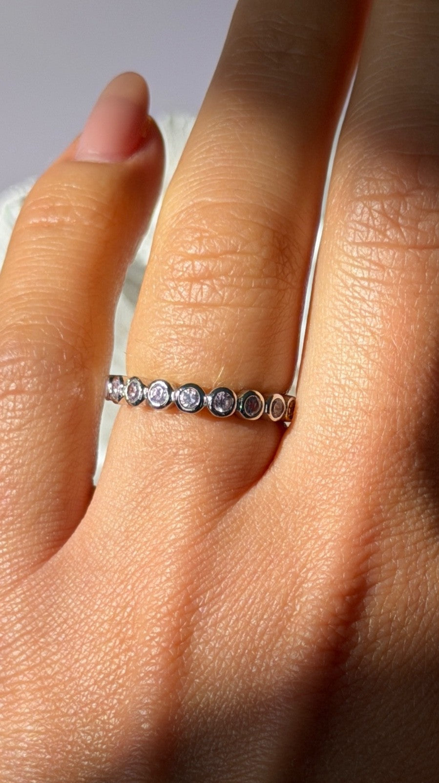 925 Sterling Silver Pink Spinel Ring Size 6