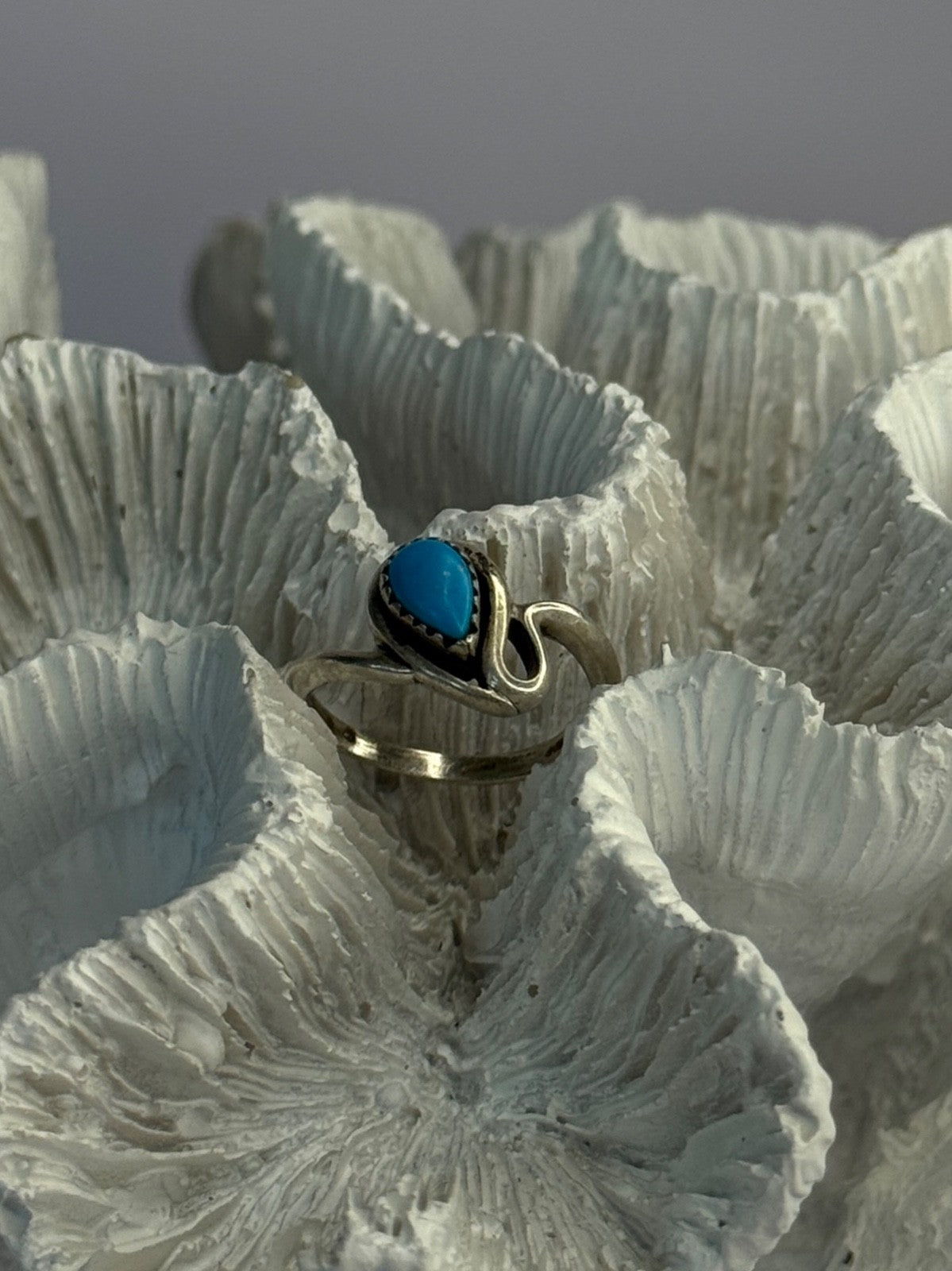 925 Sterling Silver Turquoise Ring Size 4