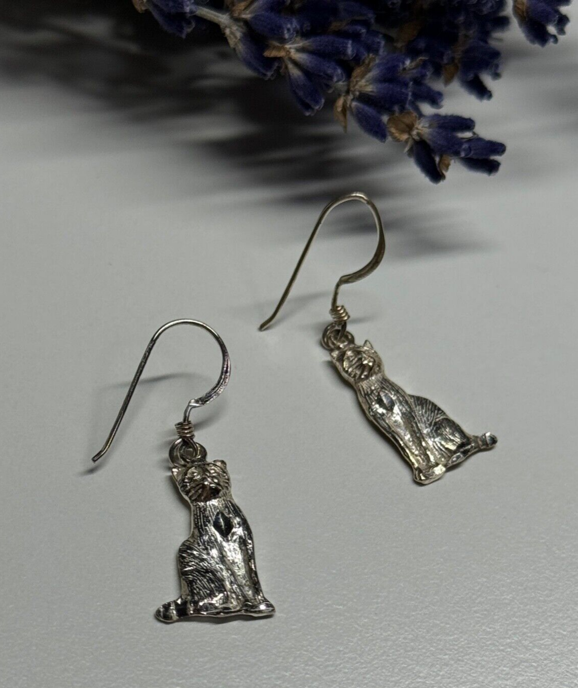 925 Sterling Silver Cats Earrings