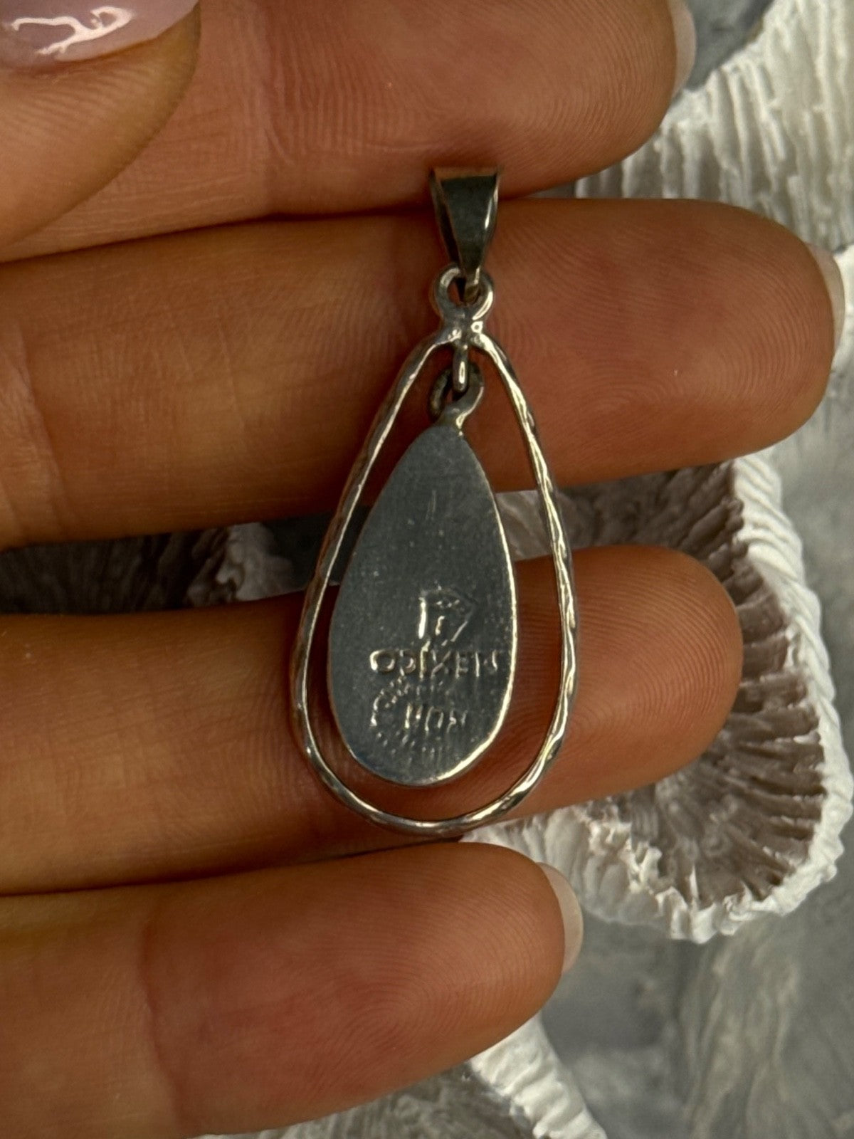 Vintage 925 Sterling Silver Carnelian Pendant Length 1.60 Inch