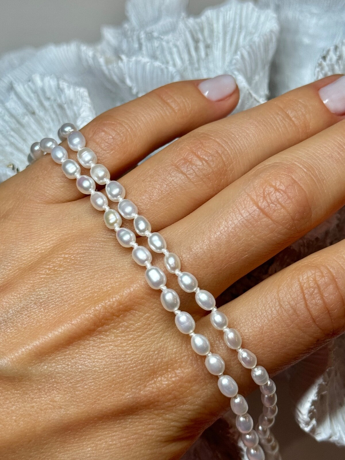 14K Yellow Gold Clasp Fresh Water Pearl Necklace 18 Inch