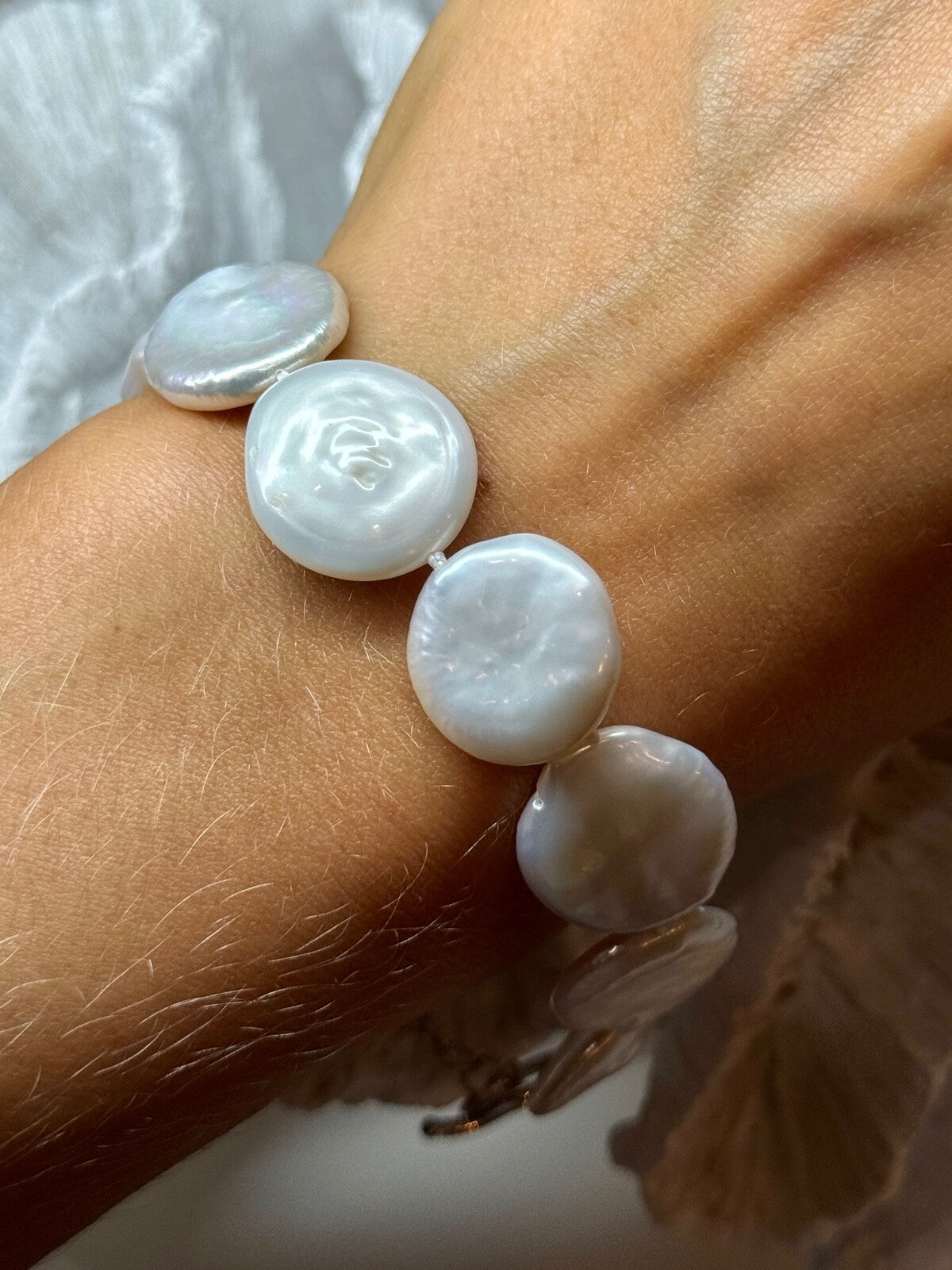 925 Sterling Silver Water Fresh Pearl Bracelet Length 8 Inch
