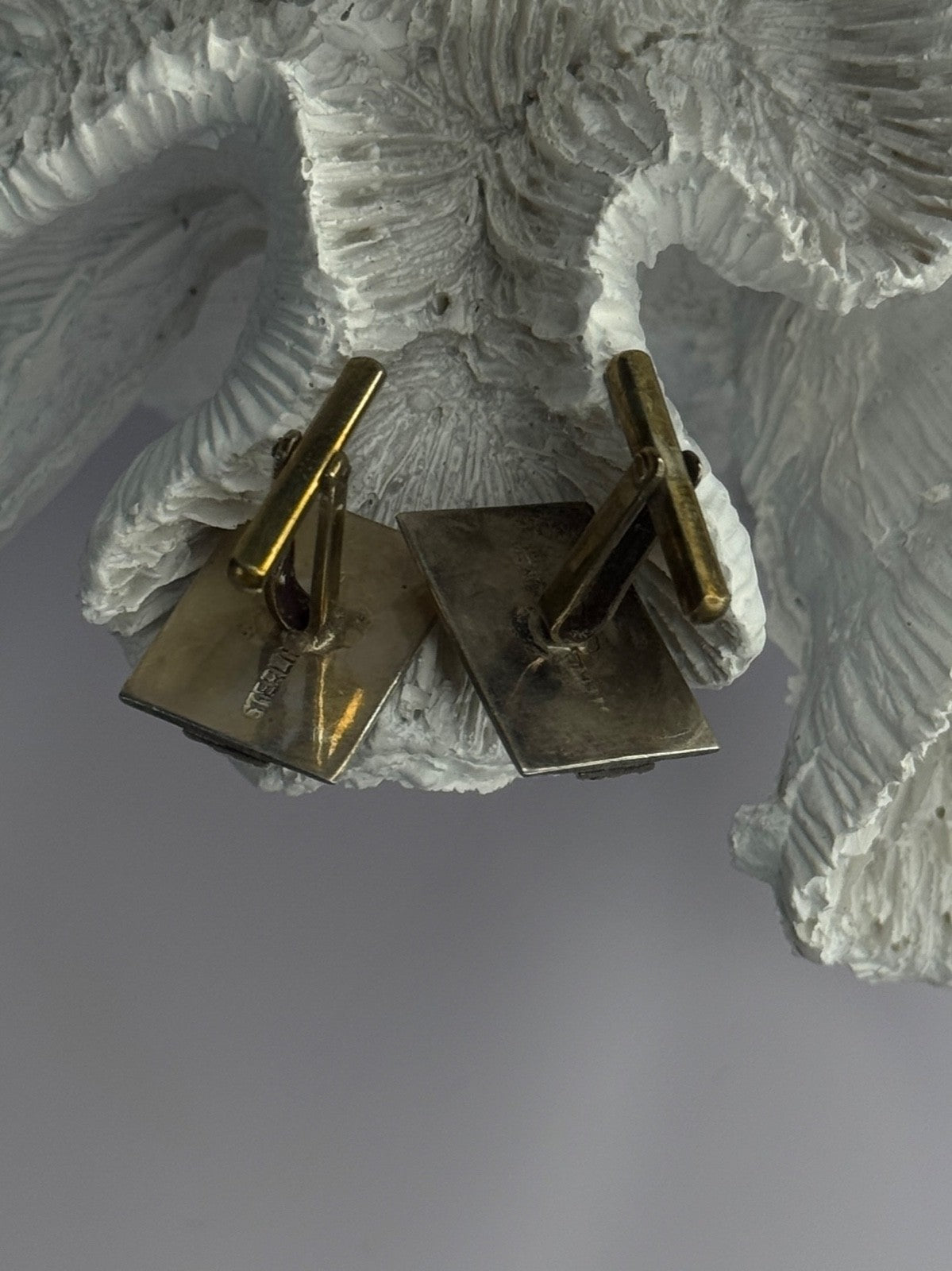 Vintage 925 Sterling Silver Cufflinks Length 0.70 Inch