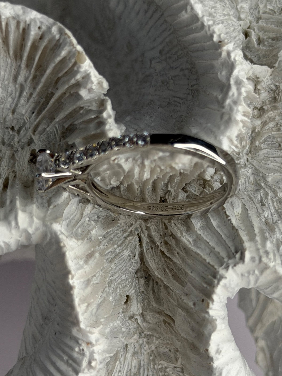 GOC 925 Sterling Silver Cz 0.86 ct Ring Size 7