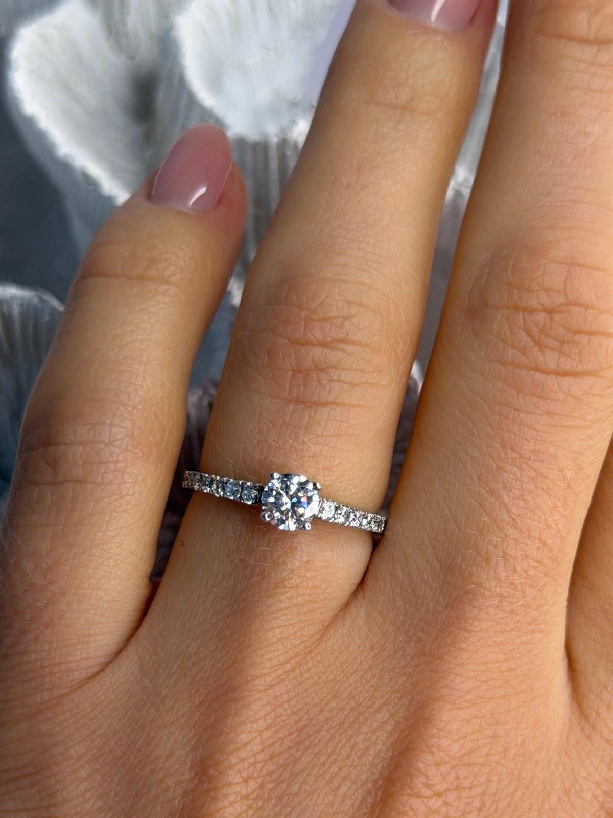 GOC 925 Sterling Silver Cz 0.84 ct Ring Size 7