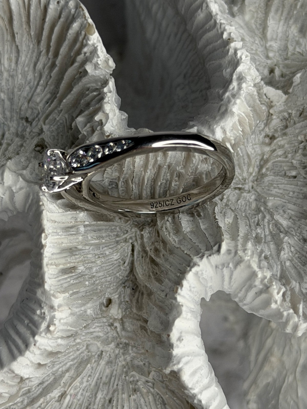 GOC 925 Sterling Silver Cz 0.77 ct Ring Size 7