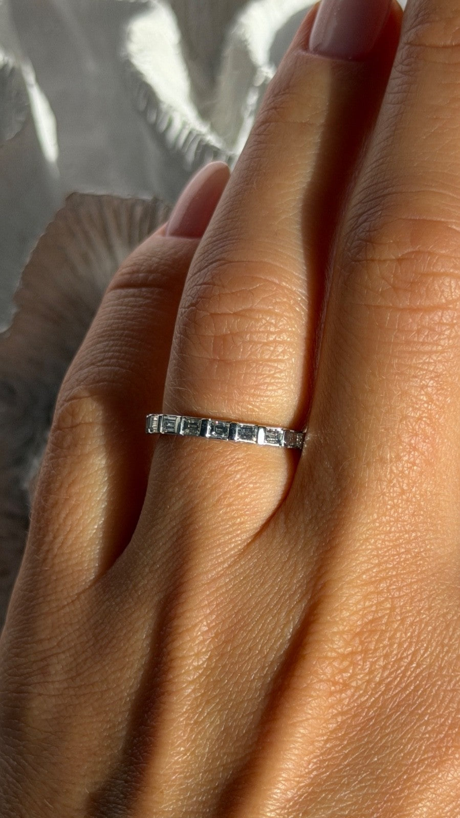 Custom 14K White Gold Diamond 0.92 ct Ring Size 6.5