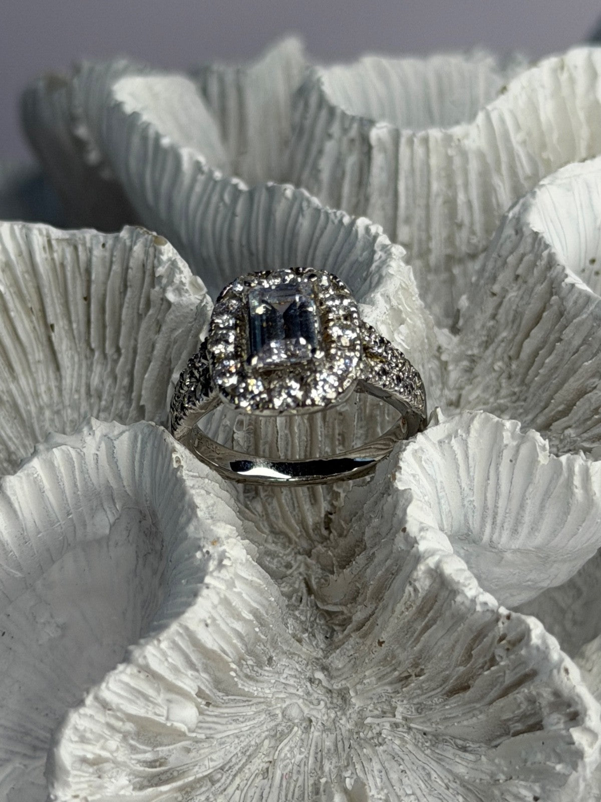 GOC 925 Sterling Silver Cz Ring Size 7