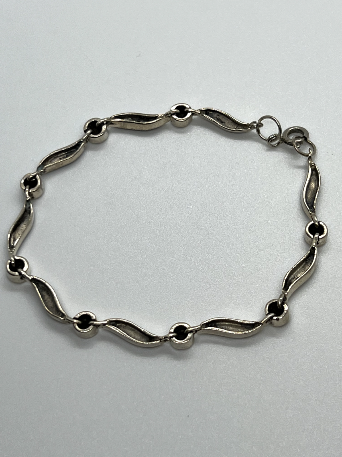 925 Sterling Silver Agate & Marcasite Bracelet