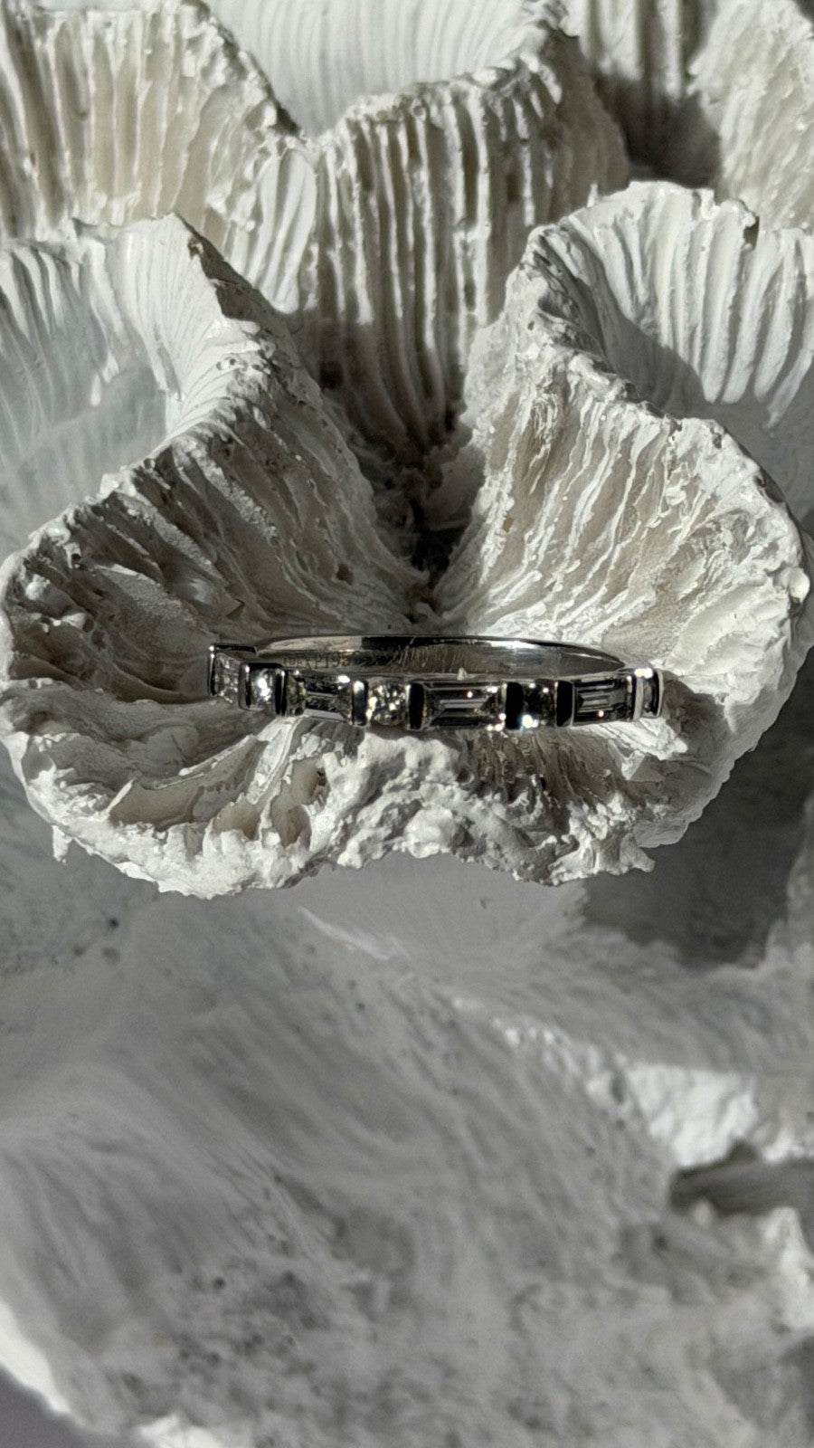 Platinum 950 Diamond 0.61 ct Ring Size 8