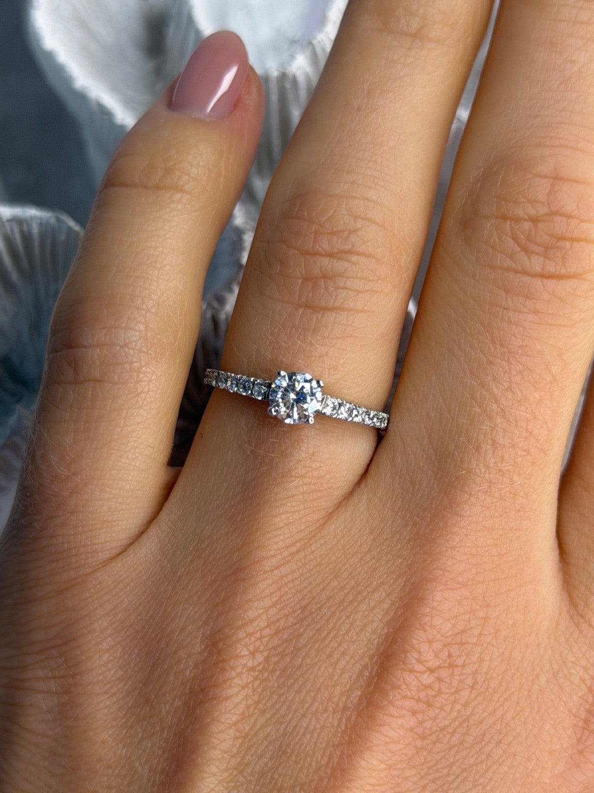 GOC 925 Sterling Silver Cz 0.84 ct Ring Size 7