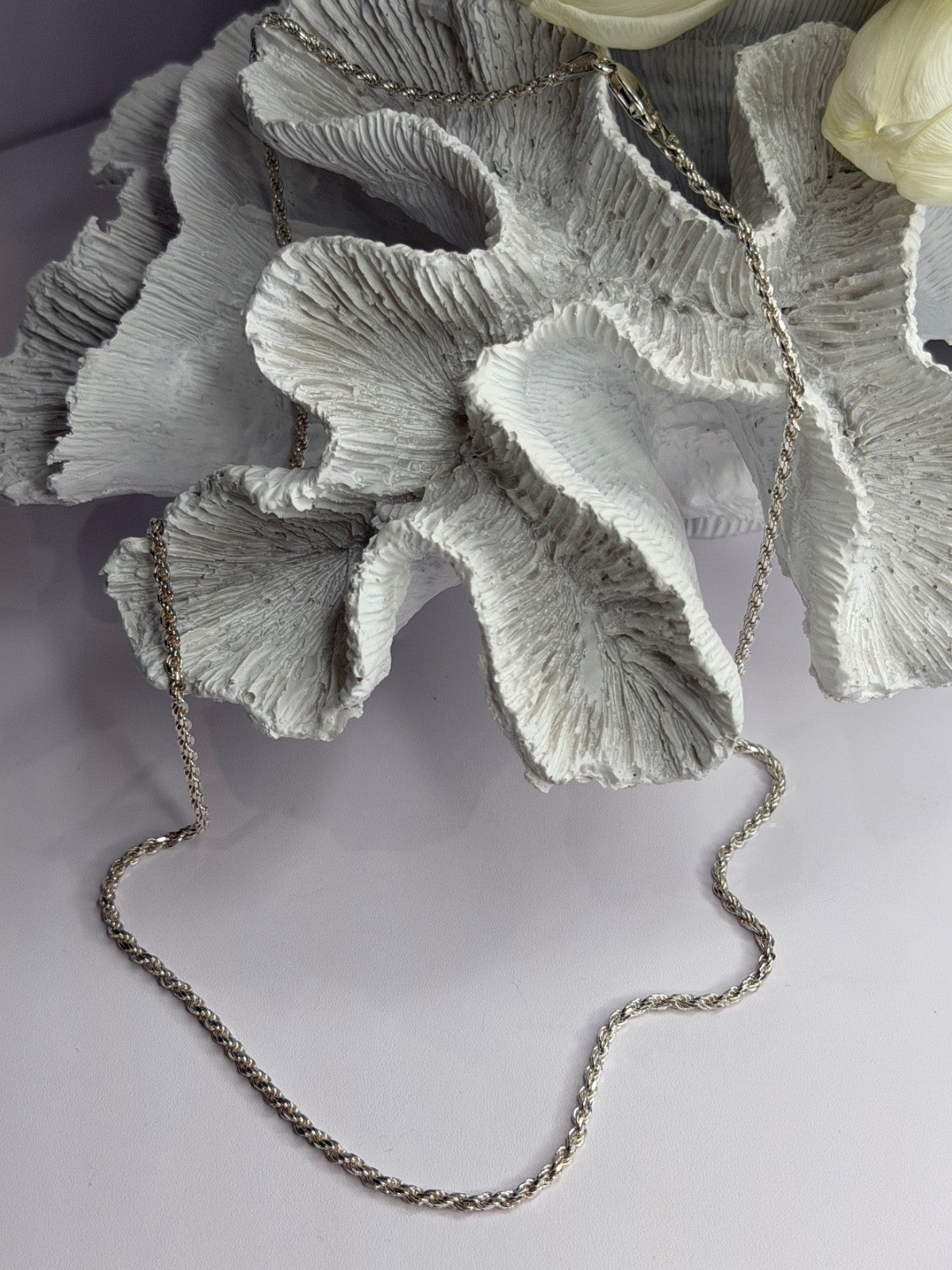 Elegant Italy 925 Sterling Silver Chain Necklace Length 24 in