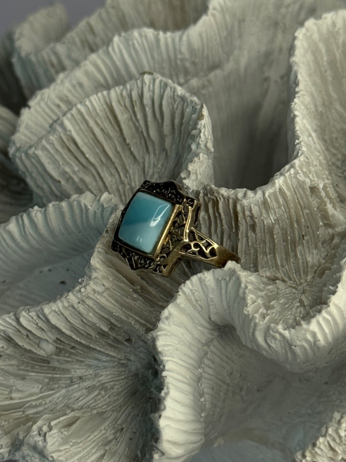 925 Sterling Silver Bbj Larimar Ring Size 5
