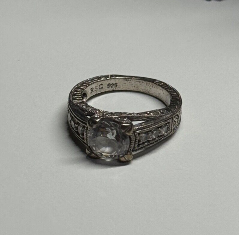 925 Sterling Silver CZ Ring Size 6